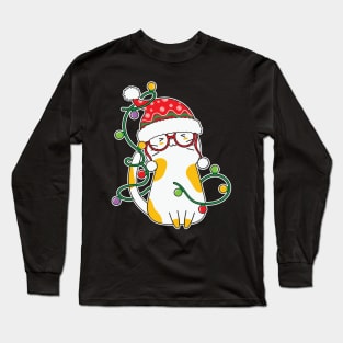 Kawaii Cat Christmas Lights Long Sleeve T-Shirt